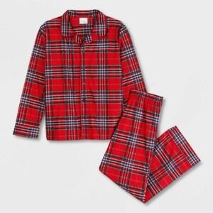 WONDERSHOP KIDS OEKO-TEK CHECK PAJAMAS - RED UNISEX MEDIUM  (NEW) A2
